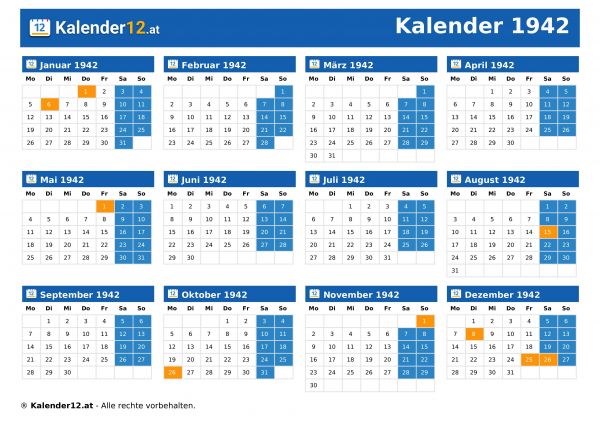Kalender 1942
