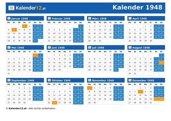 Kalender 1948