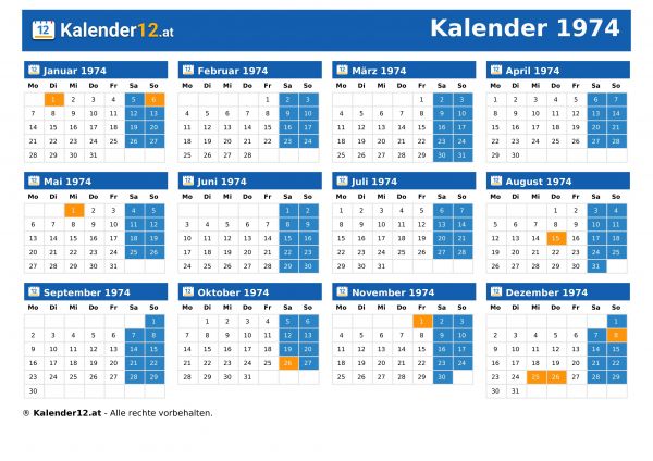 Kalender 1974