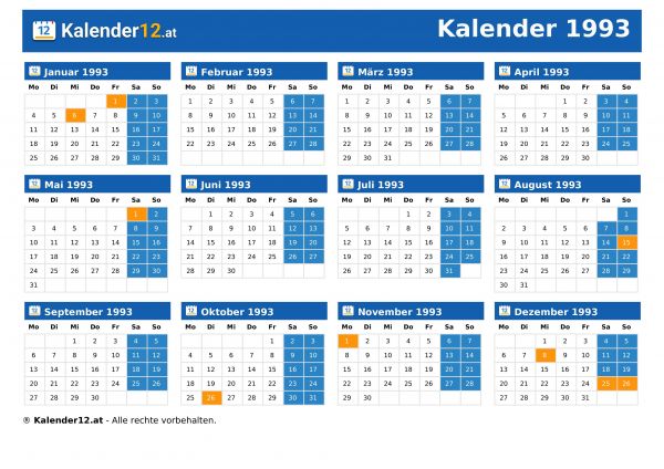 Kalender 1993