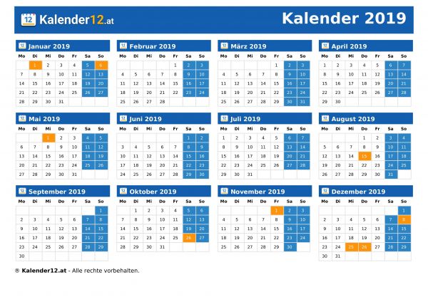 Kalender 2019