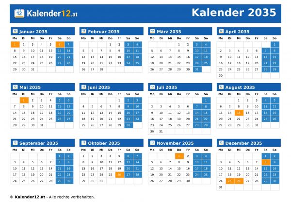 Kalender 2035