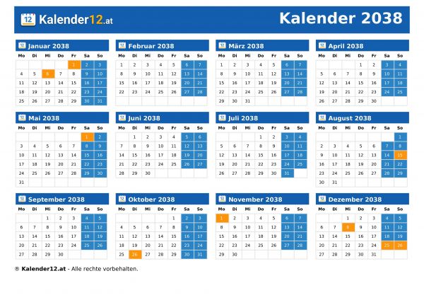 Kalender 2038